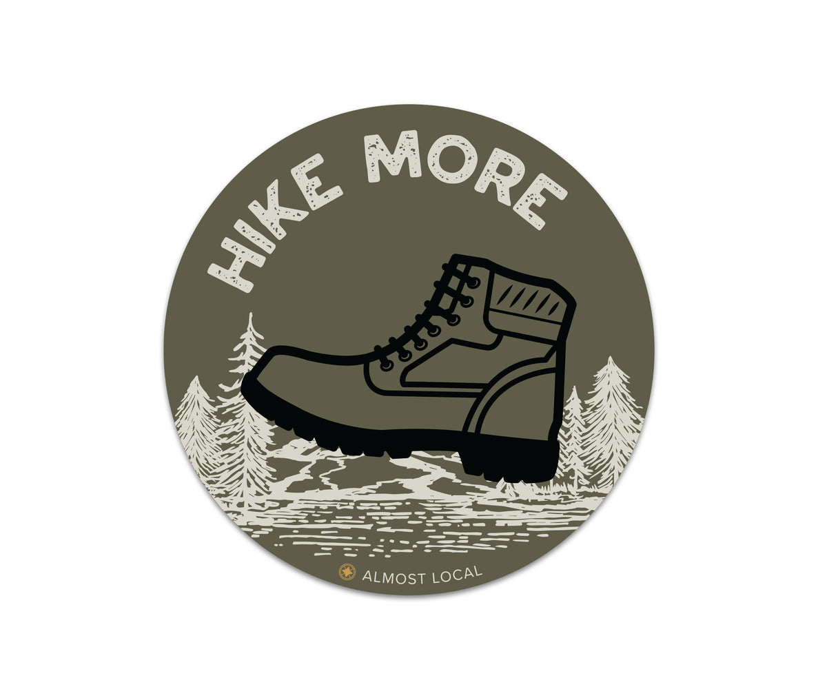 Hike More Boot Circle Sticker