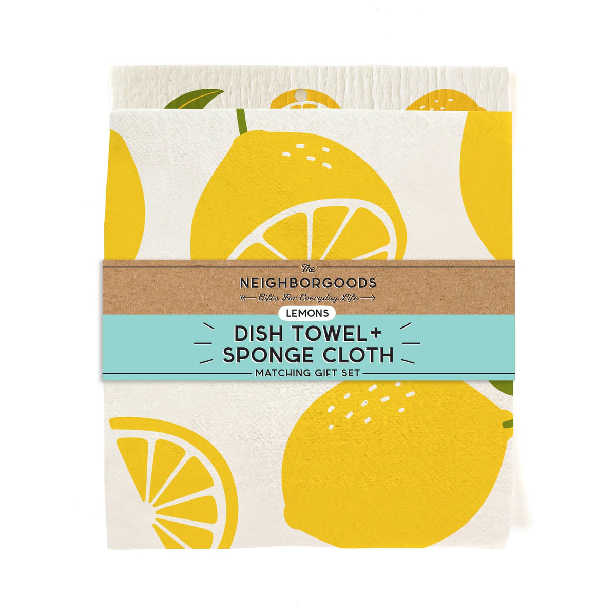Lemon Dish Towel + Sponge Cloth Set