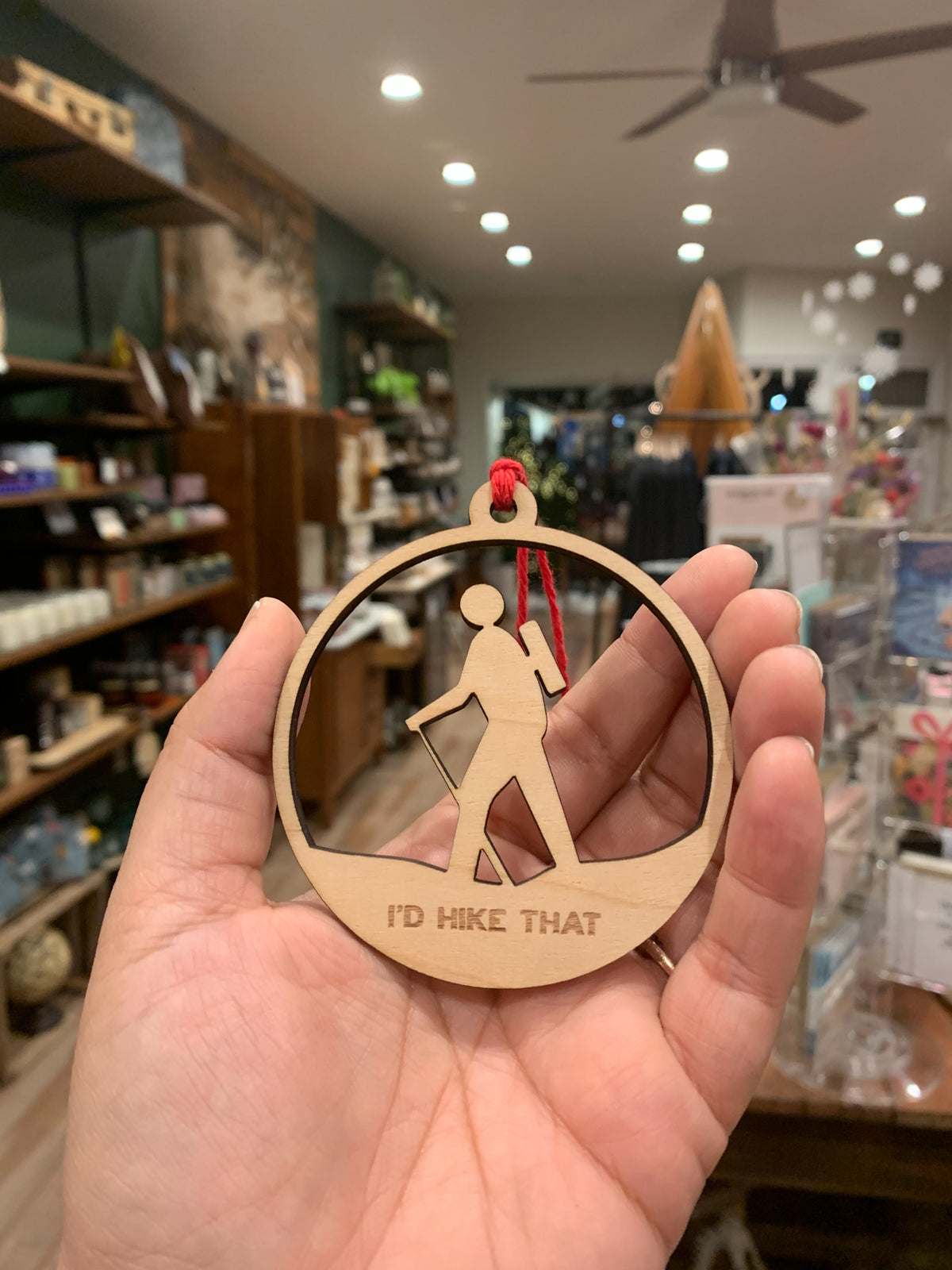 I'd Hike That Wood Ornament